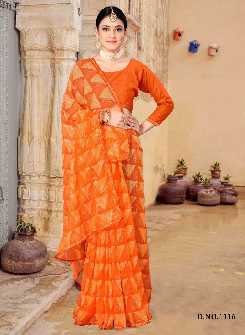 Wholesale Surendra Printed Saree On Chiffon 