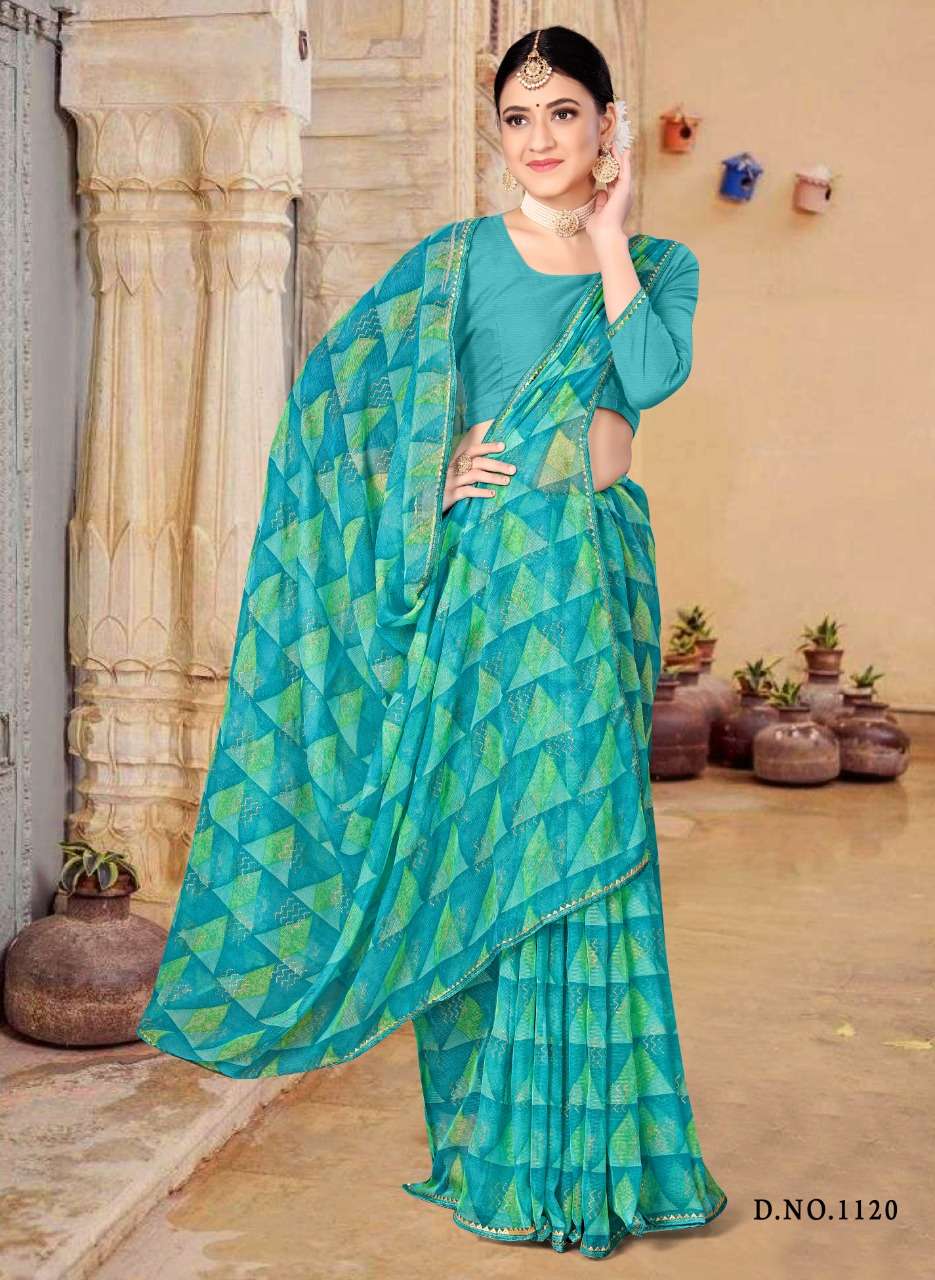 Wholesale Surendra Printed Saree On Chiffon 
