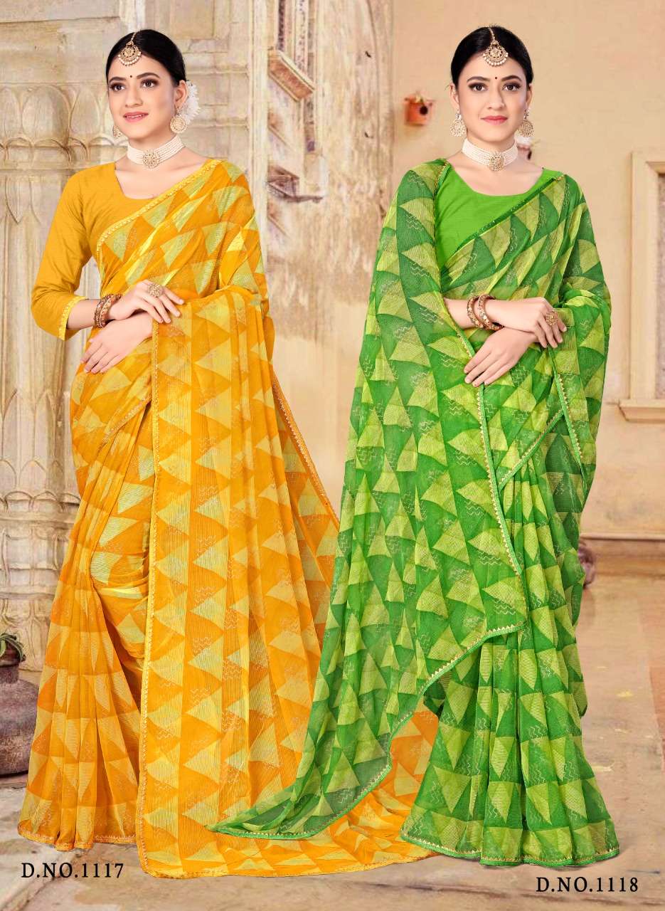 Wholesale Surendra Printed Saree On Chiffon 