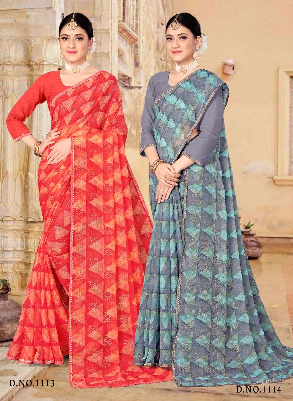 Wholesale Surendra Printed Saree On Chiffon 