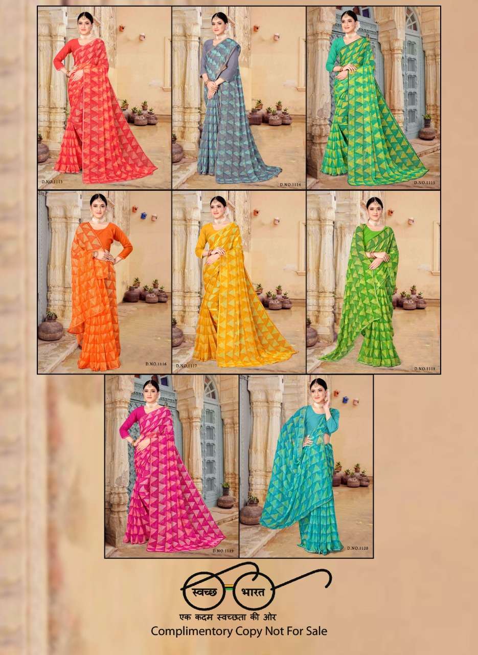 Wholesale Surendra Printed Saree On Chiffon 