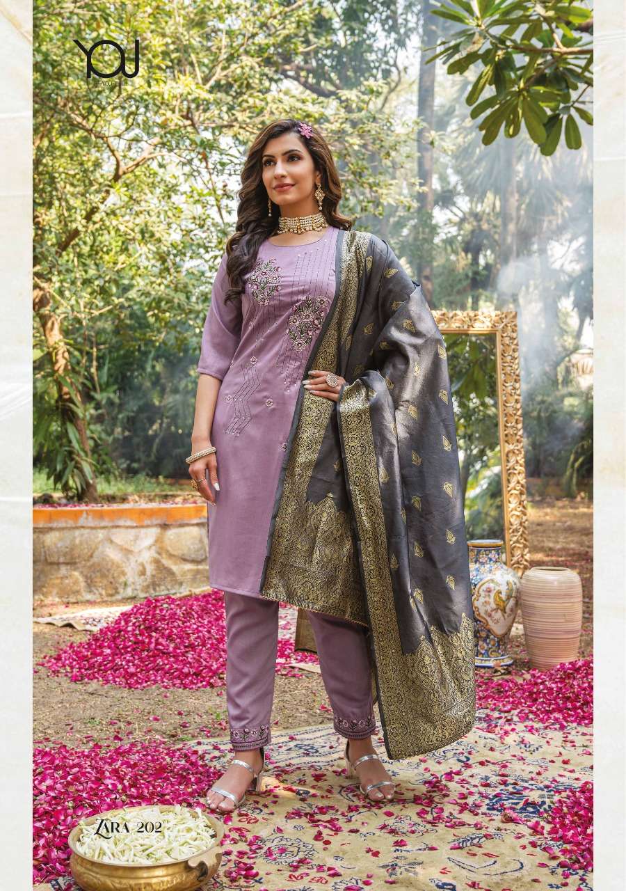 Zara 2 Present Wanna Product Fancy Hand work Kurti with Banarasi Dupatta On Wholesale