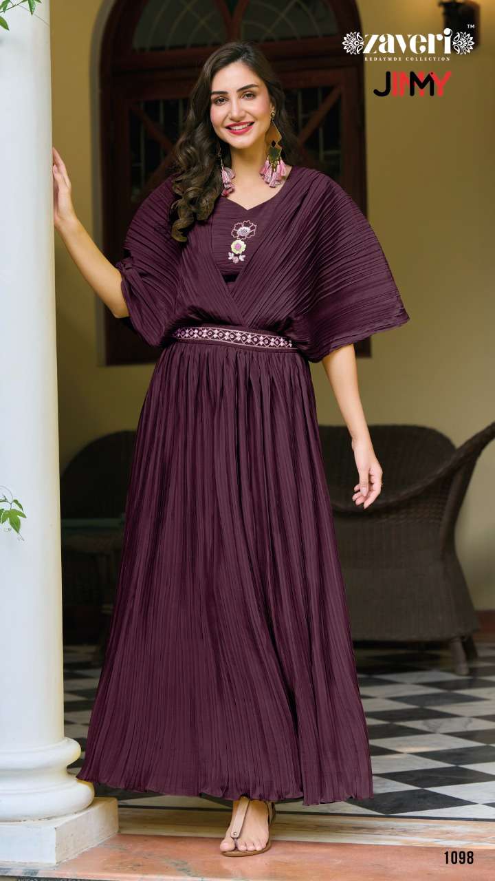 Zaveri Present Jimmy Readymade Stylish Gown On Wholesale