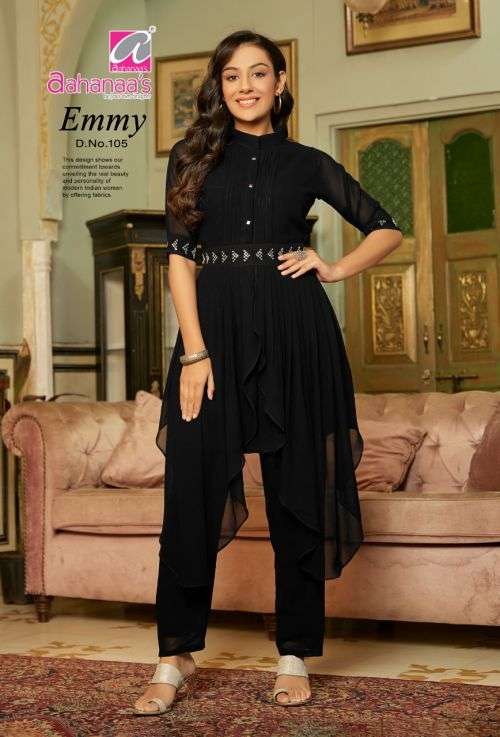 Aahanaas Emmy Designer Georgette Kurti Collection On Wholesale