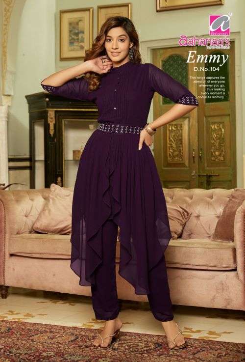 Aahanaas Emmy Designer Georgette Kurti Collection On Wholesale
