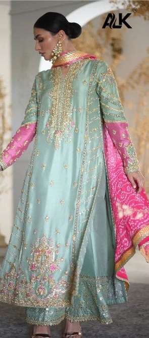 Alk Khushbu 3041 Hit Designer Embroidery Pakistani Suit Collection On Wholesale