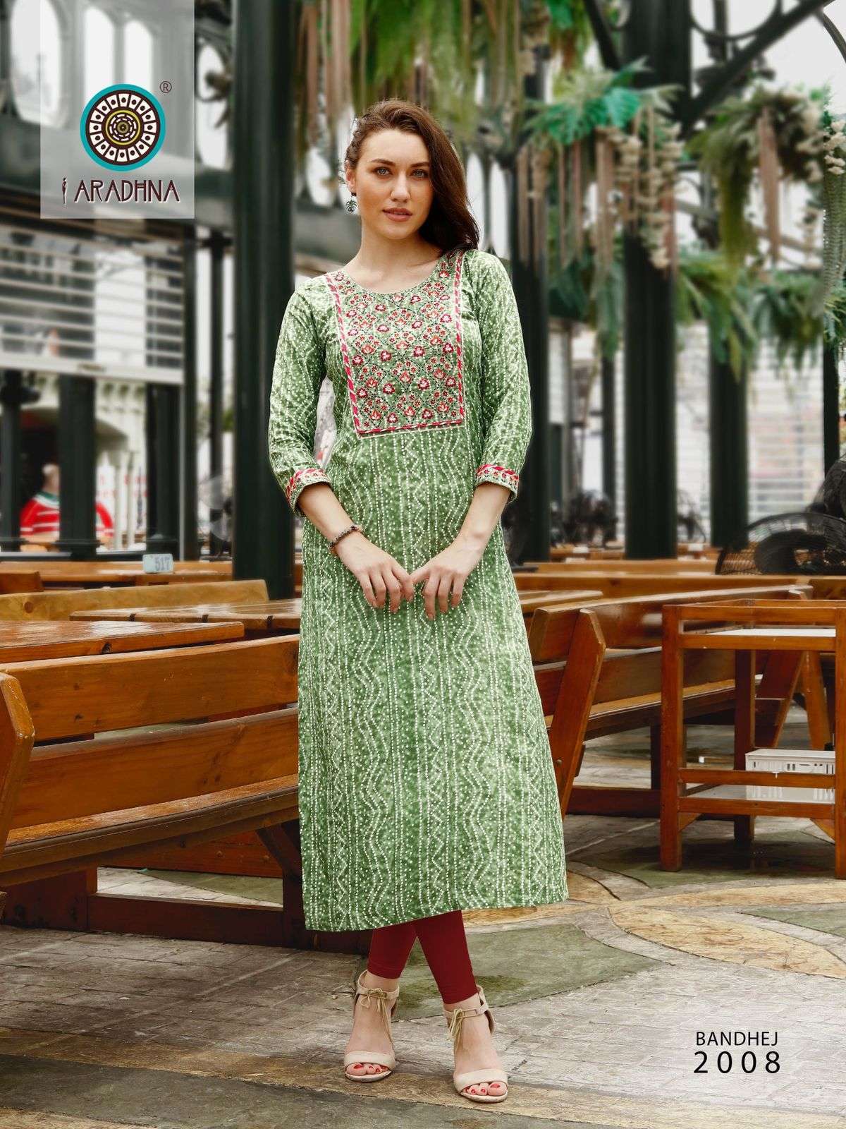 Aradhna Bandhej Vol 2 Festive Wear Designer Kurti Collection On Wholesale