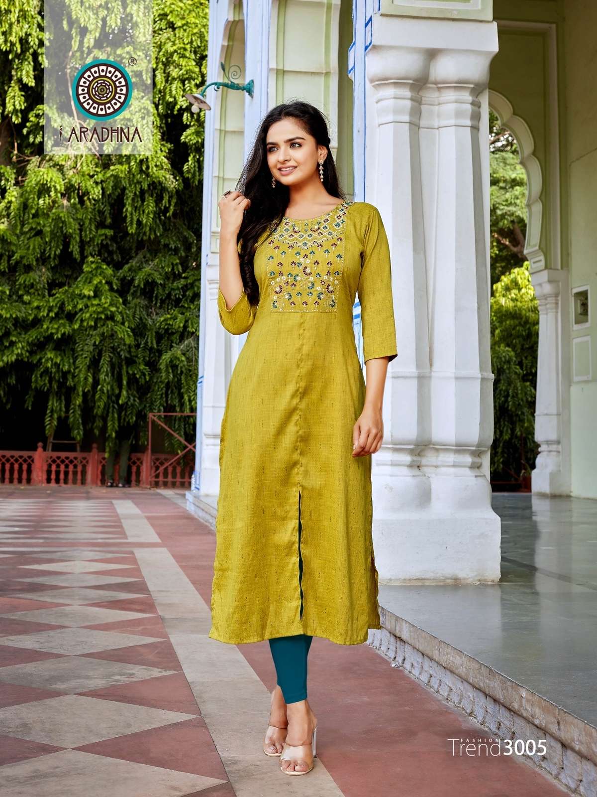 Aradhna Fashion Trend Vol 3 Rayon Dobby With Embroidery Work Only Kurti On Wholesale