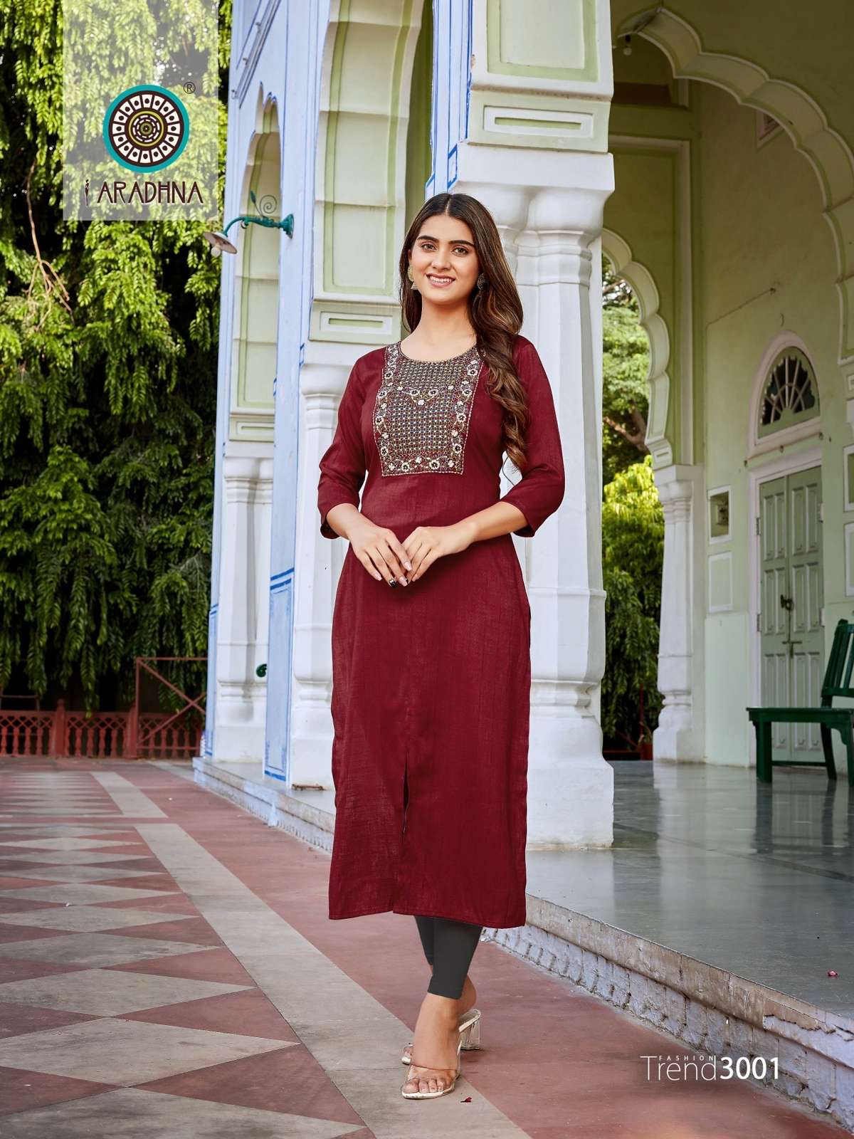 Aradhna Fashion Trend Vol 3 Rayon Dobby With Embroidery Work Only Kurti On Wholesale
