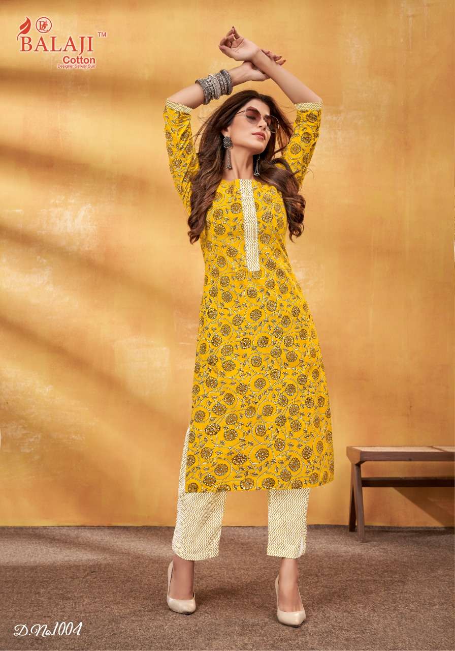 Balaji Shanaya Vol 1 Cotton Kurti With Pant On Wholesale