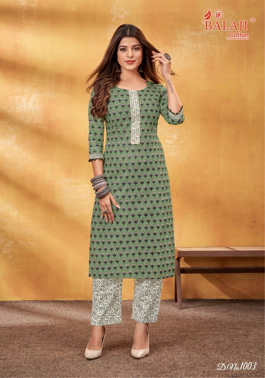 Balaji Shanaya Vol 1 Cotton Kurti With Pant On Wholesale