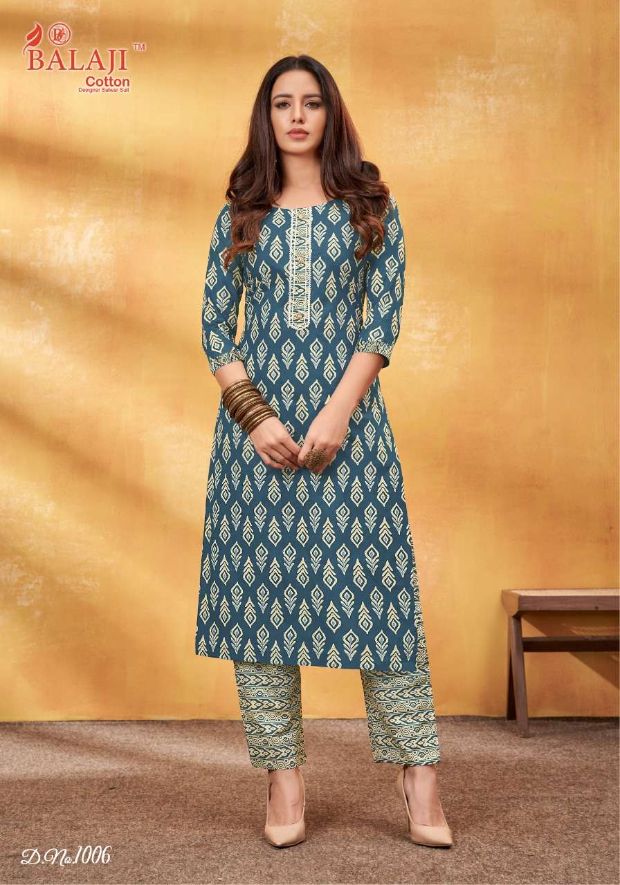 Balaji Shanaya Vol 1 Cotton Kurti With Pant On Wholesale
