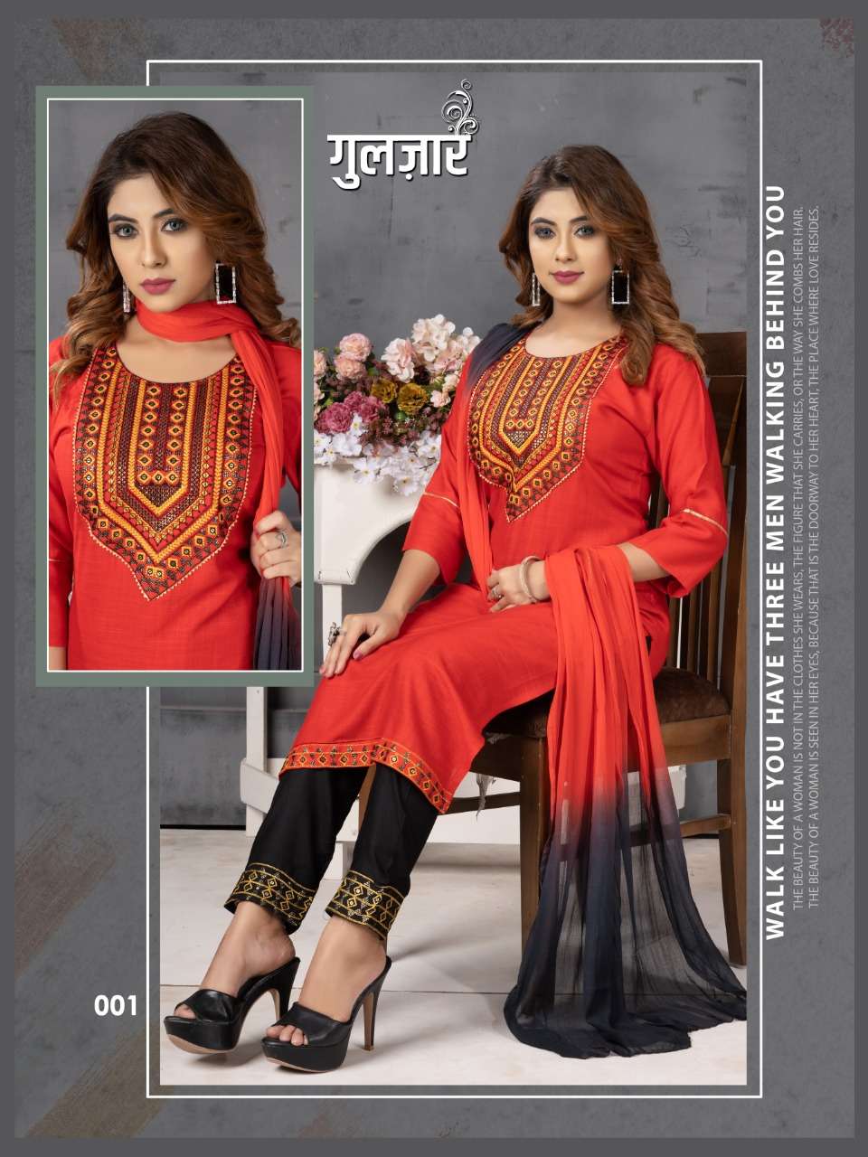 Beauty Queen Gulzar Heavy Sequence Work Kurti Pant With Dupatta On Wholesale