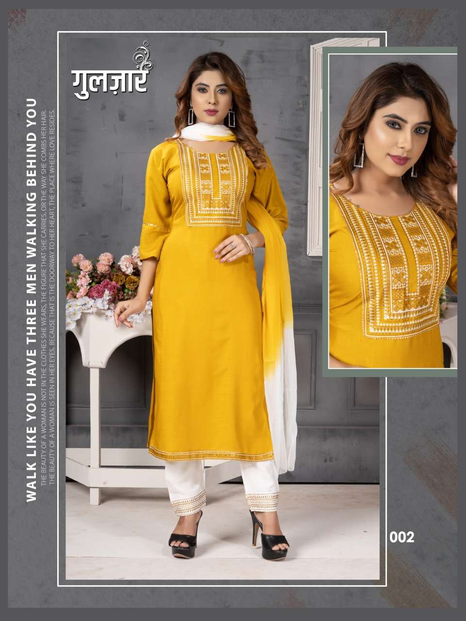 Beauty Queen Gulzar Heavy Sequence Work Kurti Pant With Dupatta On Wholesale