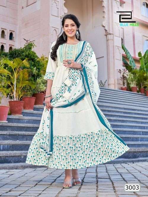 Blue Hills Colors Vol 3 Designer Anarkali Kurti With Dupatta Collection On Wholesale