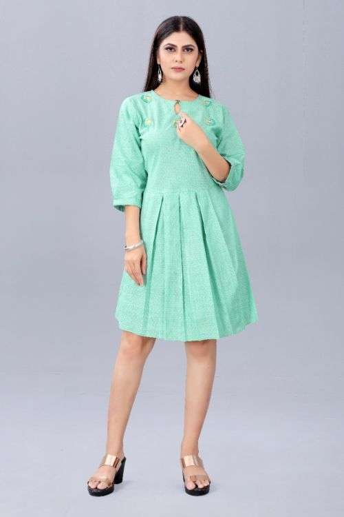 Cotton Western 28 Casual Printed Short Frock On Wholesale