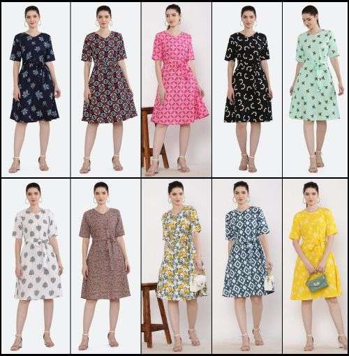 Crape Western 49 Regular Wear Short Frock Collection On Wholesale