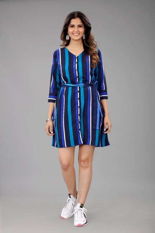 Crepe Western 34 Regular Wear Short Frock Collection On Wholesale