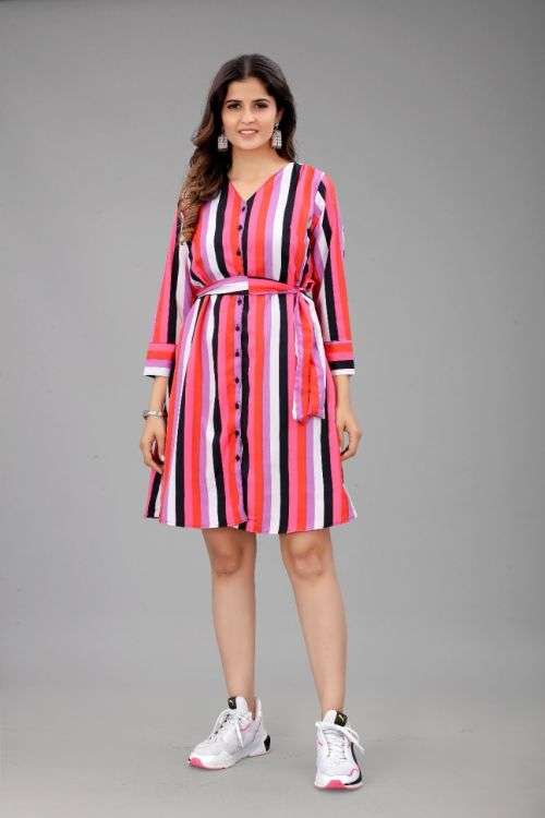 Crepe Western 34 Regular Wear Short Frock Collection On Wholesale