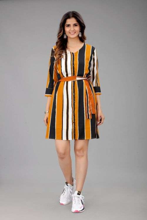 Crepe Western 34 Regular Wear Short Frock Collection On Wholesale