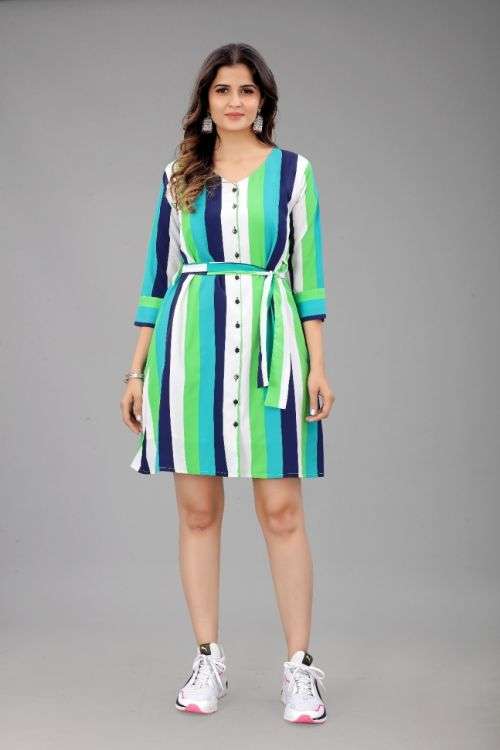Crepe Western 34 Regular Wear Short Frock Collection On Wholesale