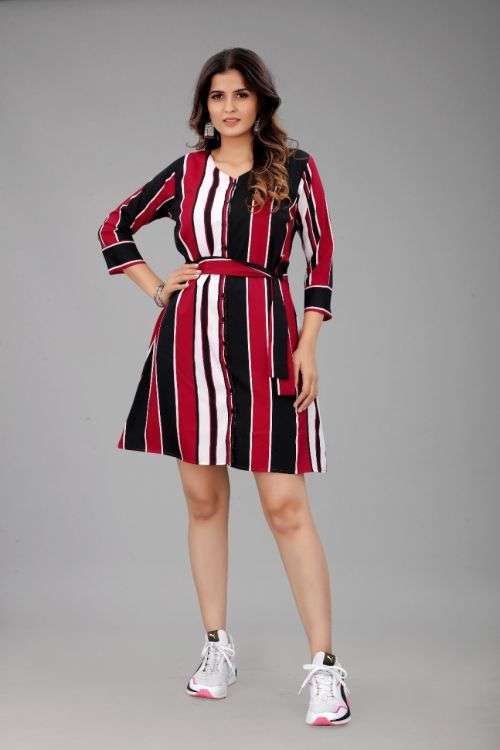 Crepe Western 34 Regular Wear Short Frock Collection On Wholesale