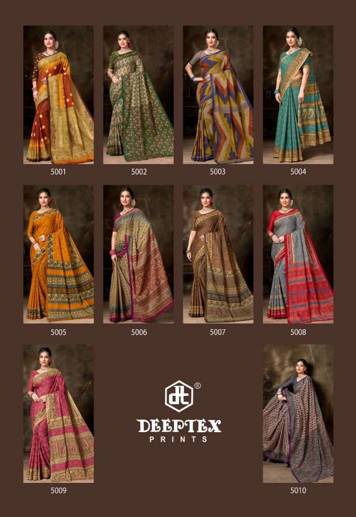 Deeptex Prime Time Vol 5 Pure Cotton Print Sarees On Wholesale