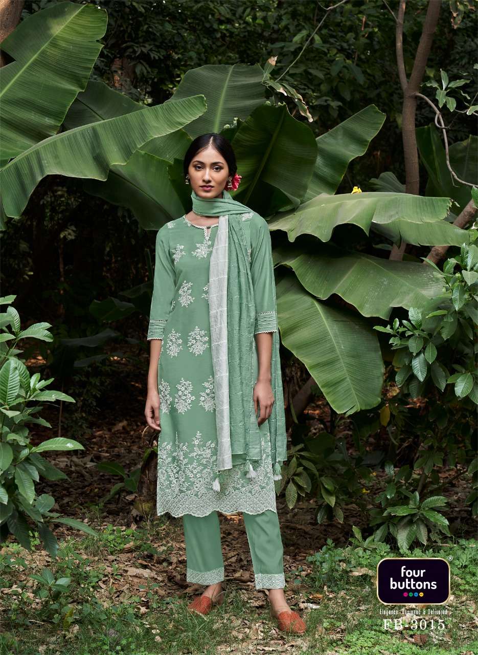 Four Button Qurbat 2 on Heavy Lakhnavi Embroidered Kurta Pant Set On Wholesale