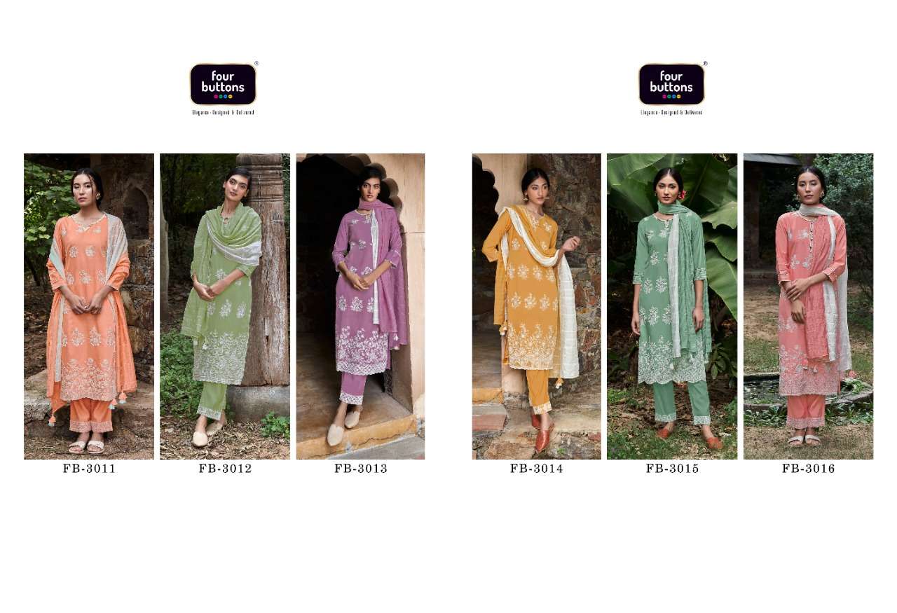 Four Button Qurbat 2 on Heavy Lakhnavi Embroidered Kurta Pant Set On Wholesale