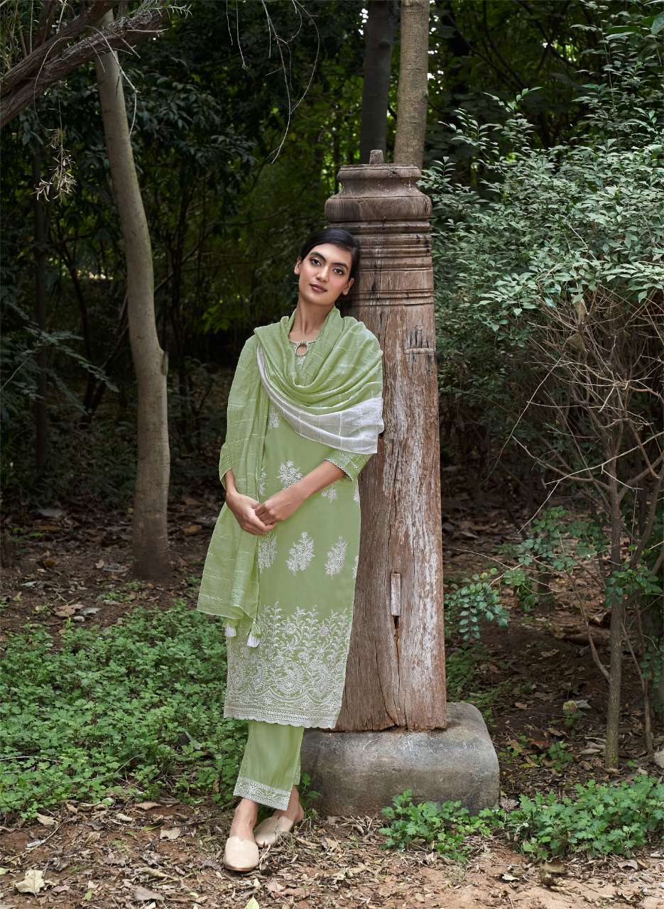 Four Button Qurbat 2 on Heavy Lakhnavi Embroidered Kurta Pant Set On Wholesale