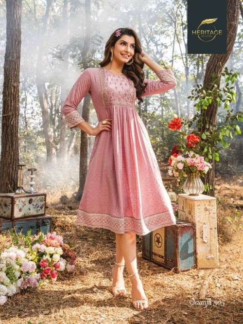 Heritage Saanjh Vol 3 Fancy Designer Kurti Collection On Wholesale