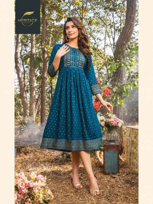 Heritage Saanjh Vol 3 Fancy Designer Kurti Collection On Wholesale