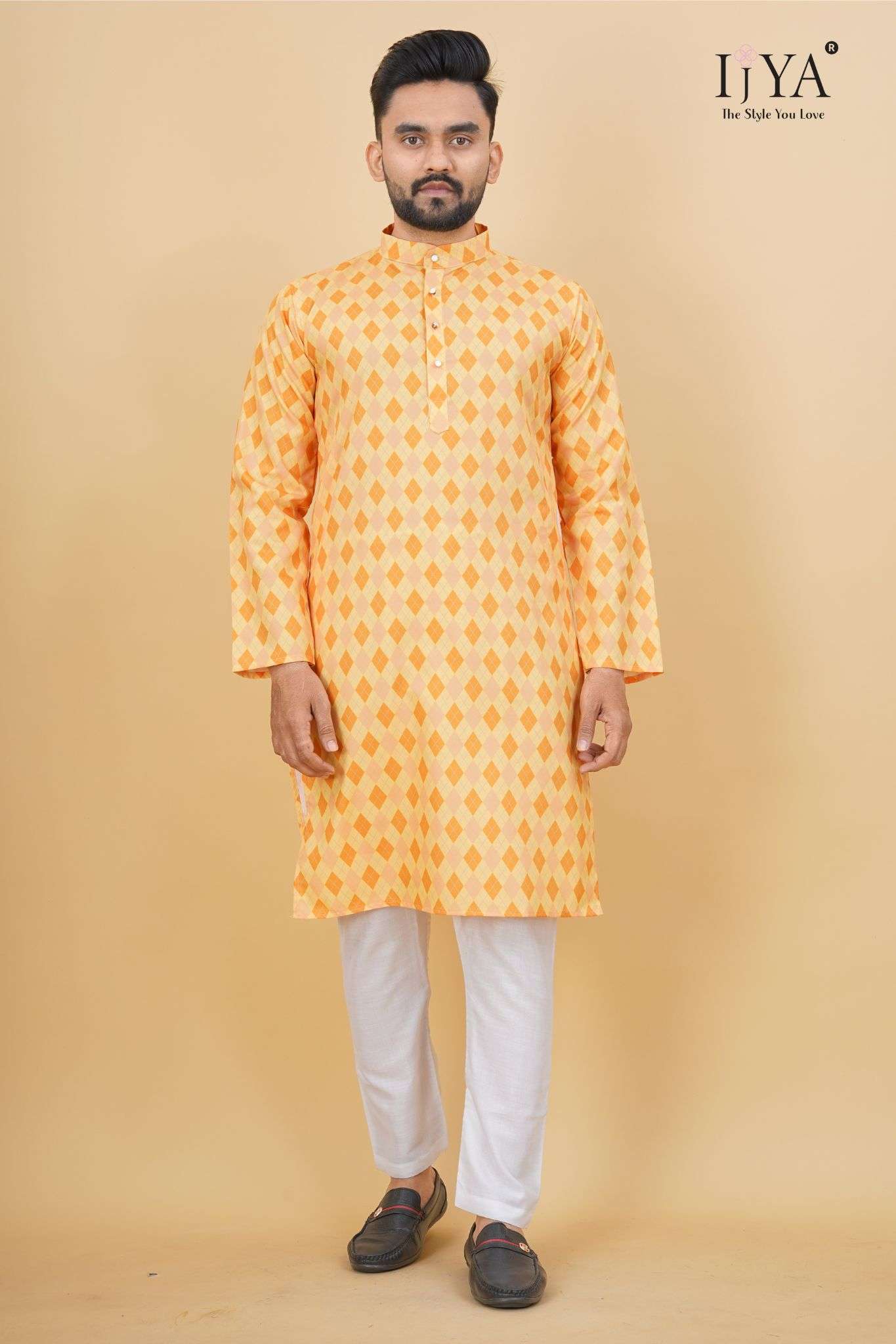 IJYA Brand Mens Yellow Kurta Launch For Haldi Function 