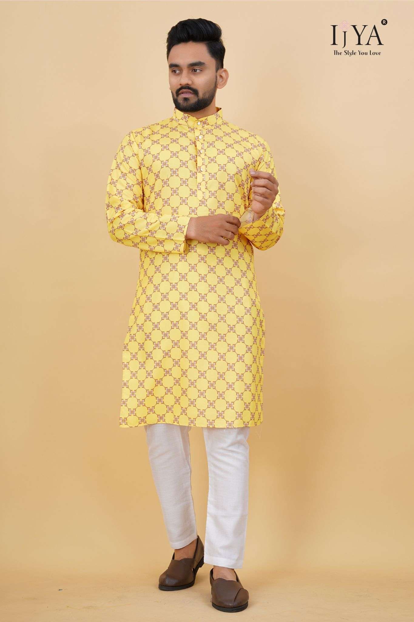 IJYA Brand Mens Yellow Kurta Launch For Haldi Function 