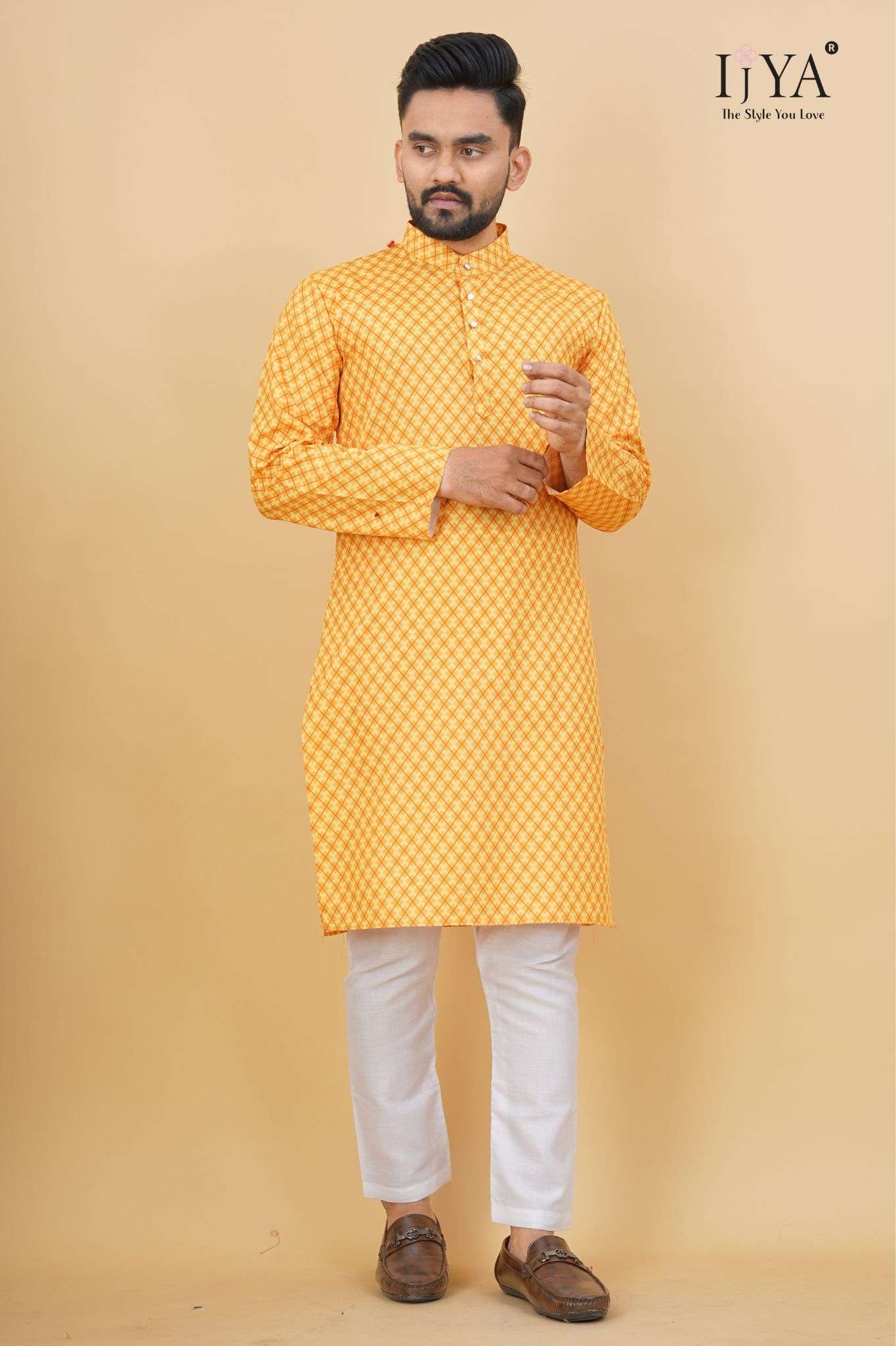 IJYA Brand Mens Yellow Kurta Launch For Haldi Function 