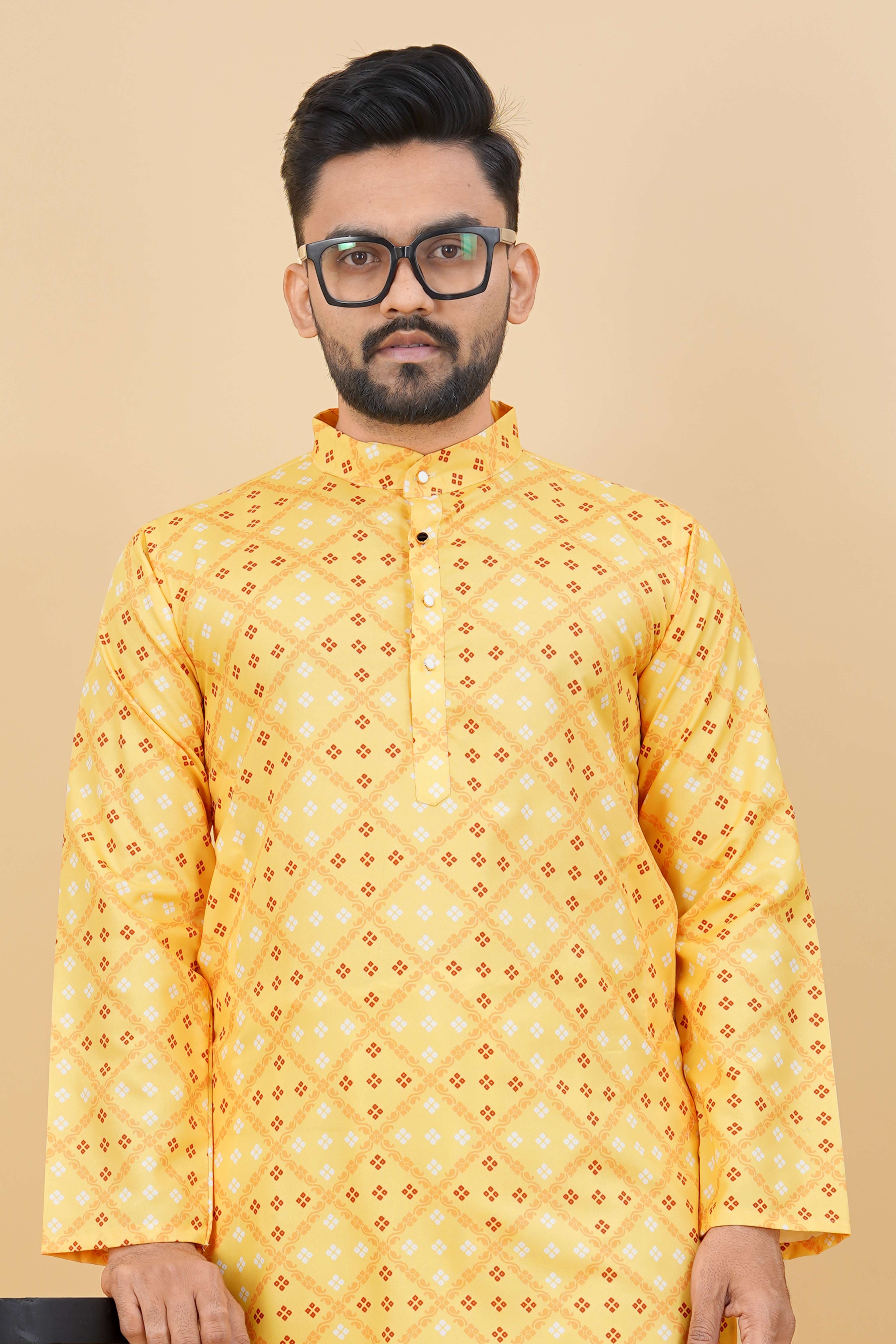 IJYA Brand Mens Yellow Kurta Launch For Haldi Function 