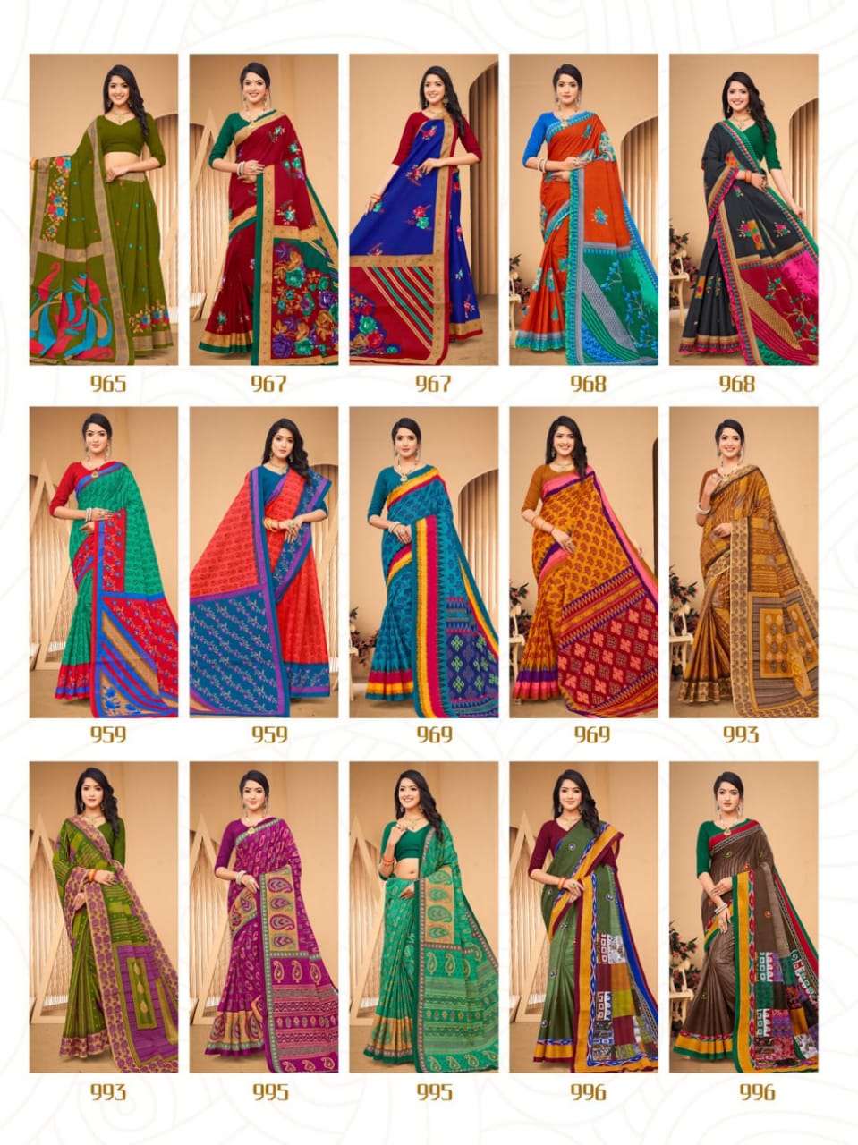 Jonam Karishma Vol 14 Regular Wear Printed Cotton Saree On Wholesale
