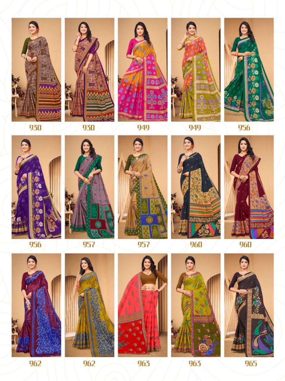 Jonam Karishma Vol 14 Regular Wear Printed Cotton Saree On Wholesale