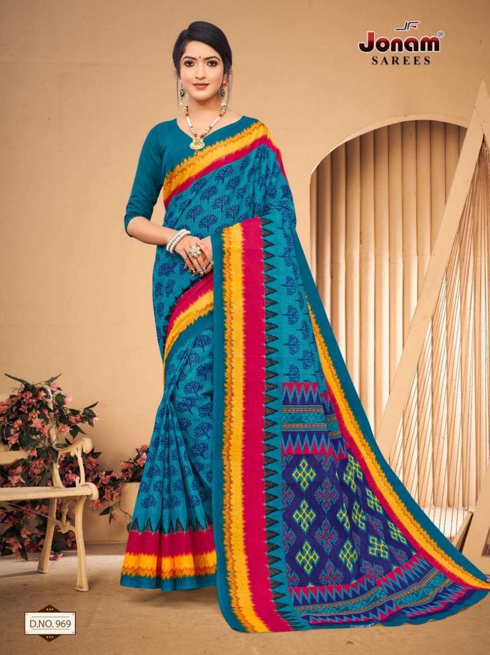 Jonam Karishma Vol 14 Regular Wear Printed Cotton Saree On Wholesale