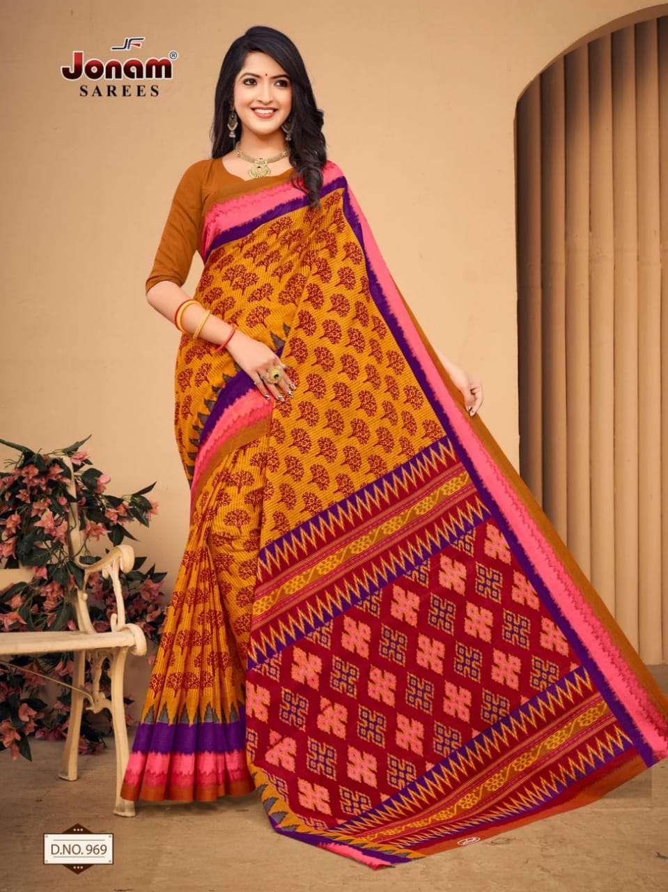 Jonam Karishma Vol 14 Regular Wear Printed Cotton Saree On Wholesale