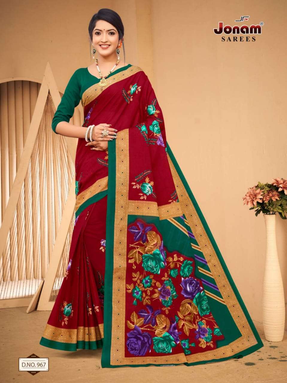 Jonam Karishma Vol 14 Regular Wear Printed Cotton Saree On Wholesale