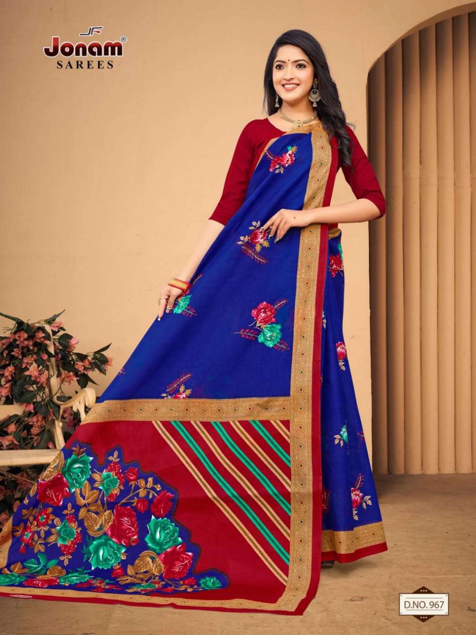 Jonam Karishma Vol 14 Regular Wear Printed Cotton Saree On Wholesale