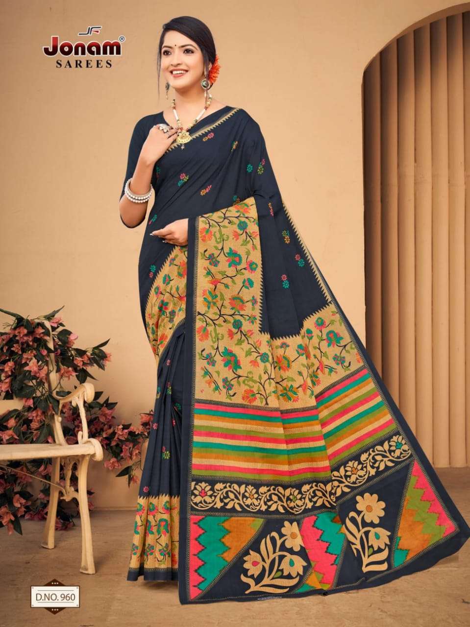 Jonam Karishma Vol 14 Regular Wear Printed Cotton Saree On Wholesale