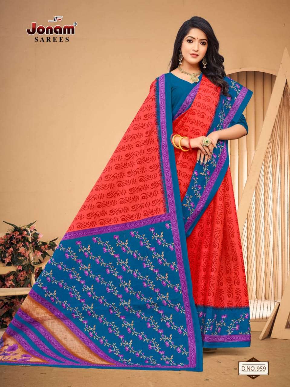 Jonam Karishma Vol 14 Regular Wear Printed Cotton Saree On Wholesale
