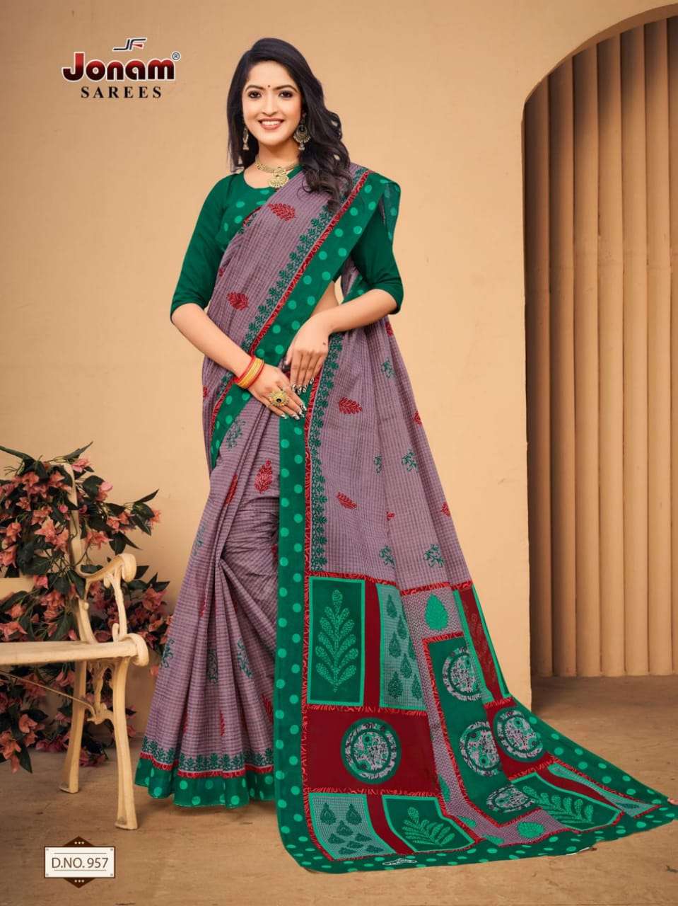 Jonam Karishma Vol 14 Regular Wear Printed Cotton Saree On Wholesale