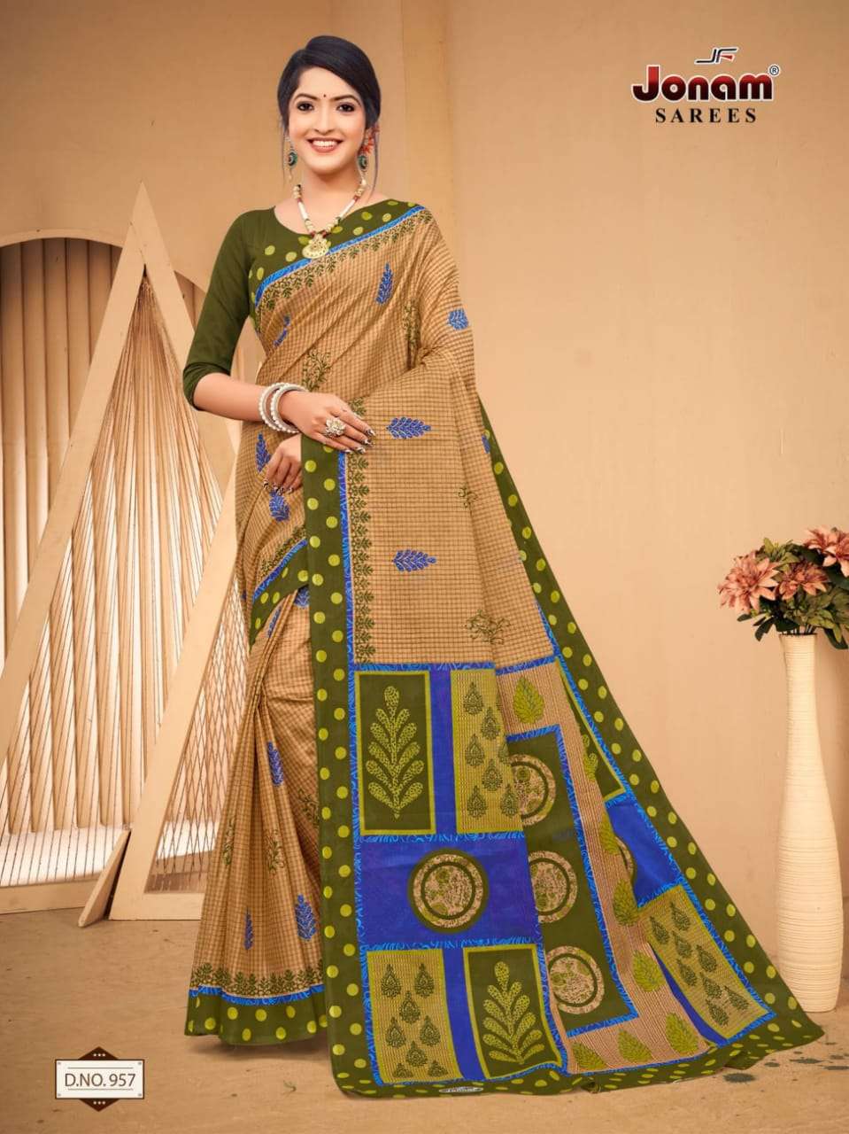 Jonam Karishma Vol 14 Regular Wear Printed Cotton Saree On Wholesale