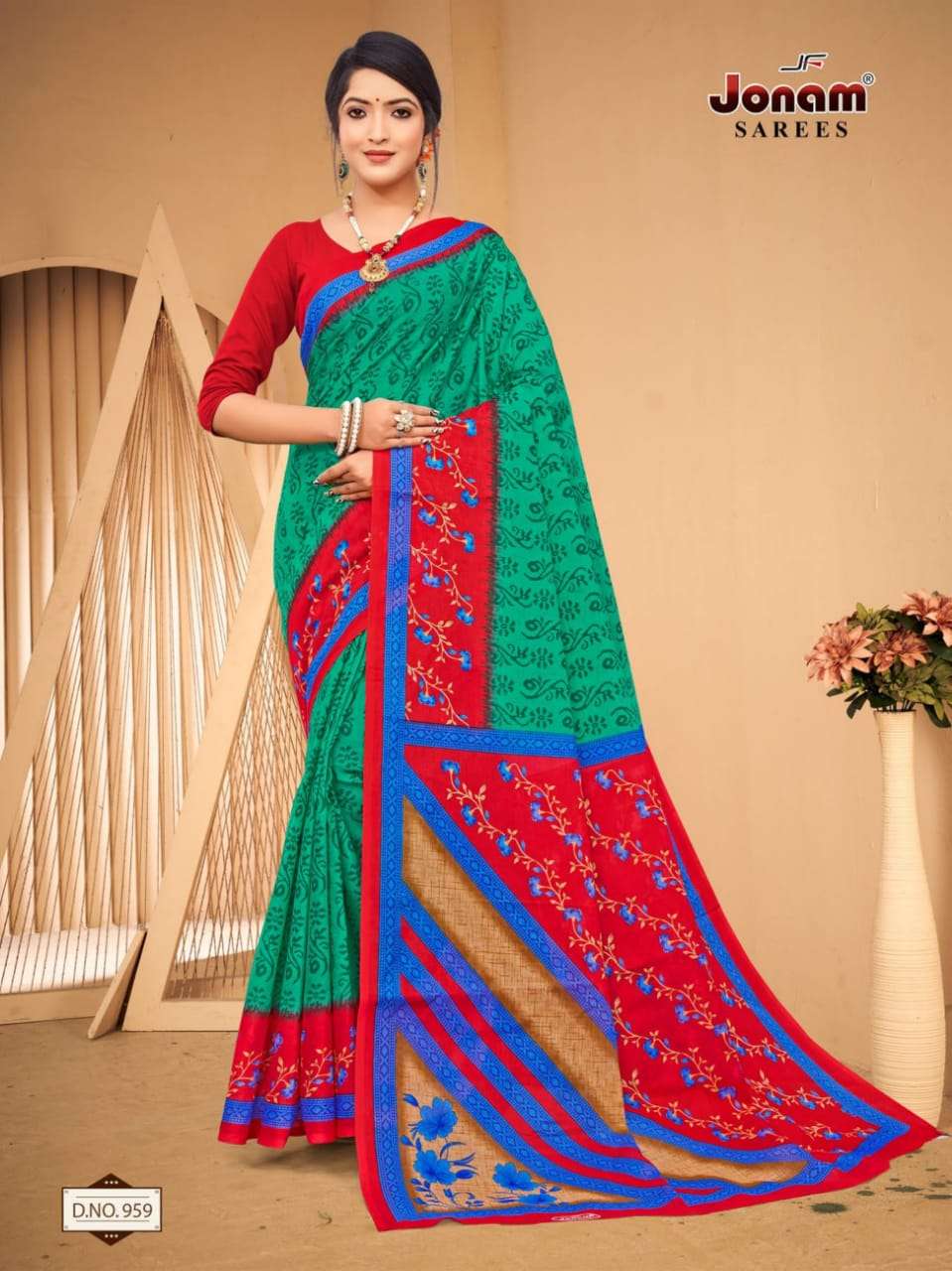 Jonam Karishma Vol 14 Regular Wear Printed Cotton Saree On Wholesale