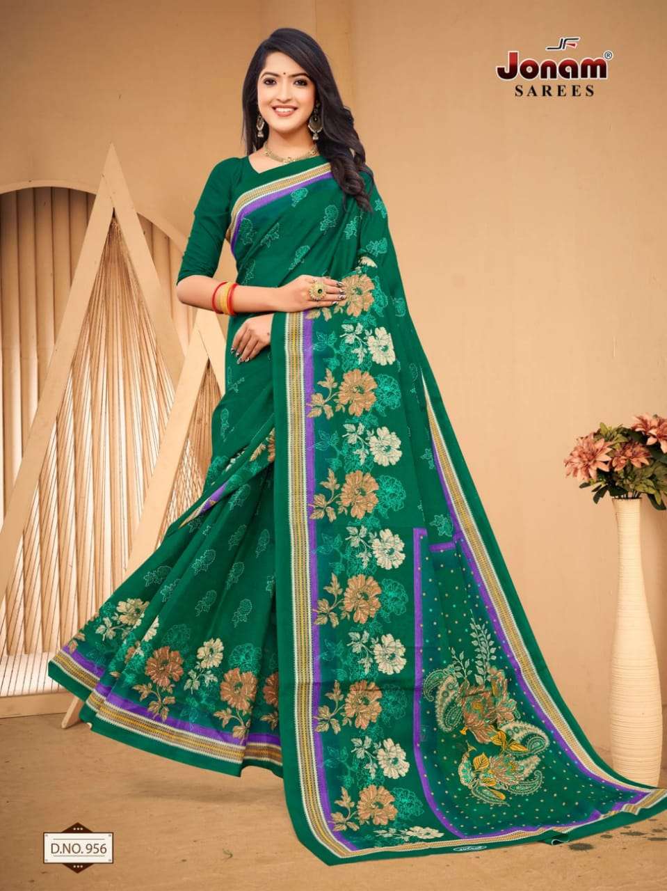 Jonam Karishma Vol 14 Regular Wear Printed Cotton Saree On Wholesale