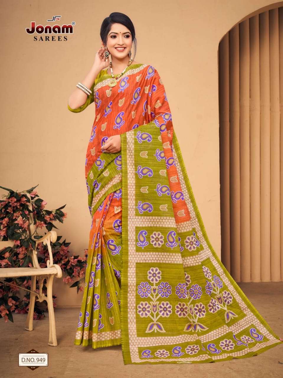 Jonam Karishma Vol 14 Regular Wear Printed Cotton Saree On Wholesale