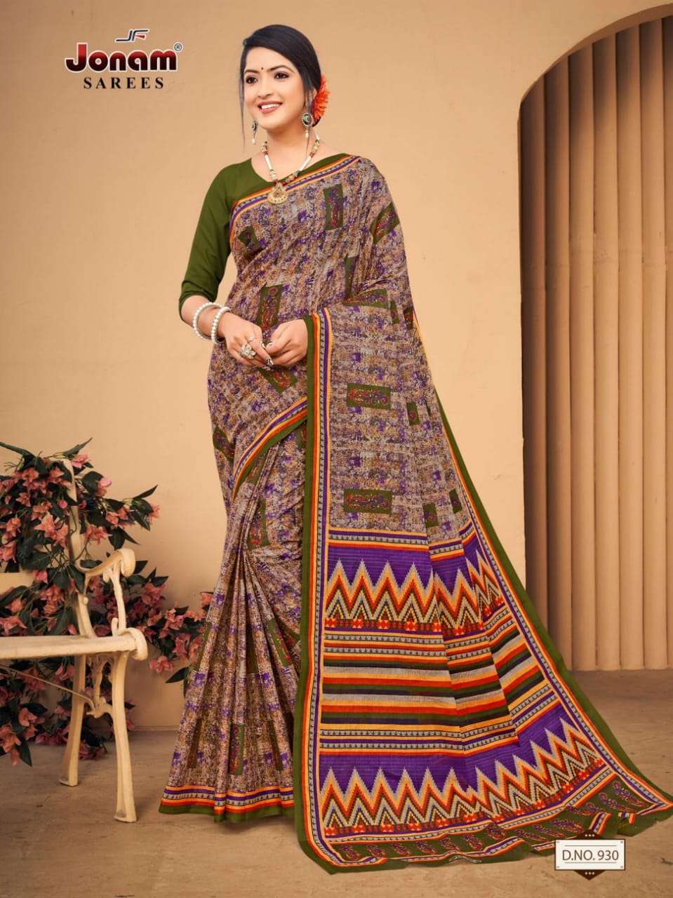 Jonam Karishma Vol 14 Regular Wear Printed Cotton Saree On Wholesale